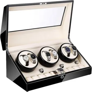 Piano Paint Exterior 4 misery squander imaginary shudder modestly breakthrough Rotation Mode Accessories Watch Case GeRRiT Watch Box Automatic 6 10 Super Quiet Motor with Led Backlight Watch Winder Box 