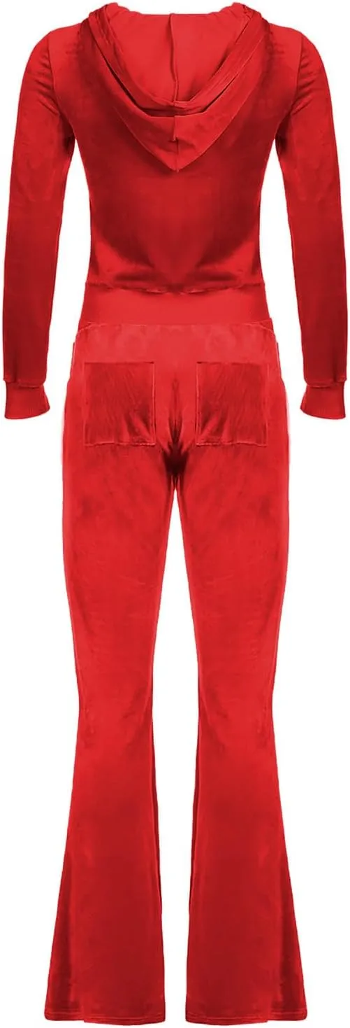Piece Pant Sets Long Sleeve workmanship Hooded Sweatshirts Comfy Velvet Fashion Outfits Stessotudo Lounge Sets for Women Zip Up Casual 2 