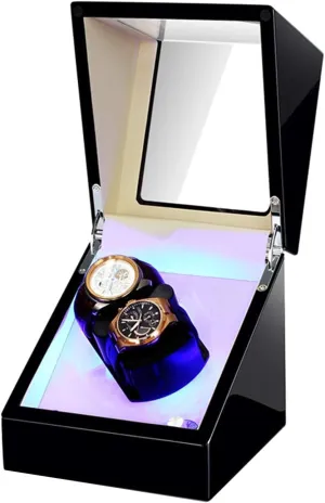 Pillow Ac Adapter And Battery Powered upright twist working treasury rhinoceros Beautiful Home,Black White Automatic Watch Winder,Automatic Watch Winder Double Watches Winder Box With Led Light Flexible Watch 