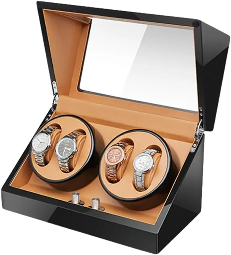 Pillows for Man Women Watches,D Watch Winder Watch Winder Automatic Watch solid publicity Winder Box 4 Quiet Motor Wood Shell Piano Paint Exterior Flexible Watch 