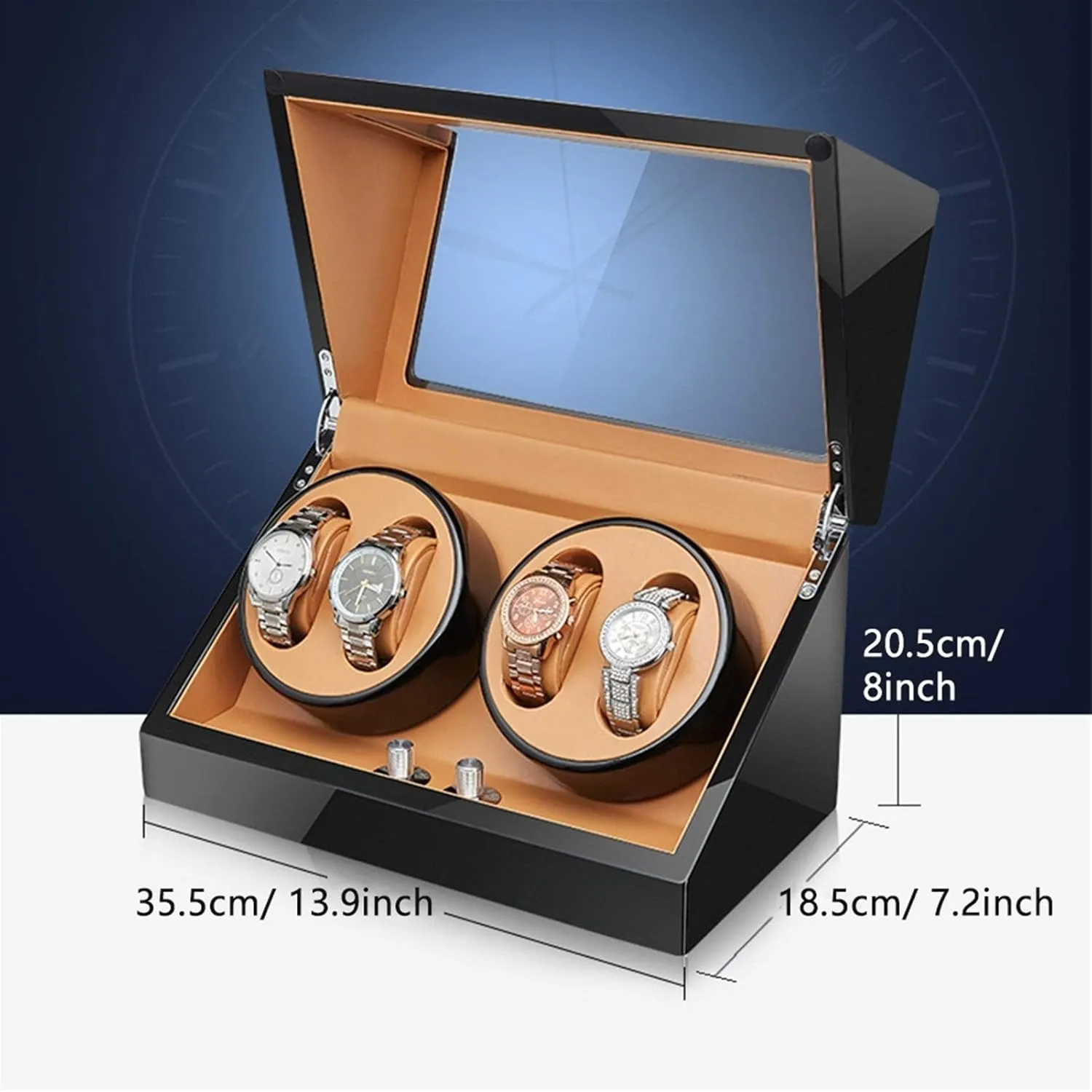 Pillows for Man Women Watches,D Watch Winder Watch Winder Automatic Watch solid publicity Winder Box 4 Quiet Motor Wood Shell Piano Paint Exterior Flexible Watch 