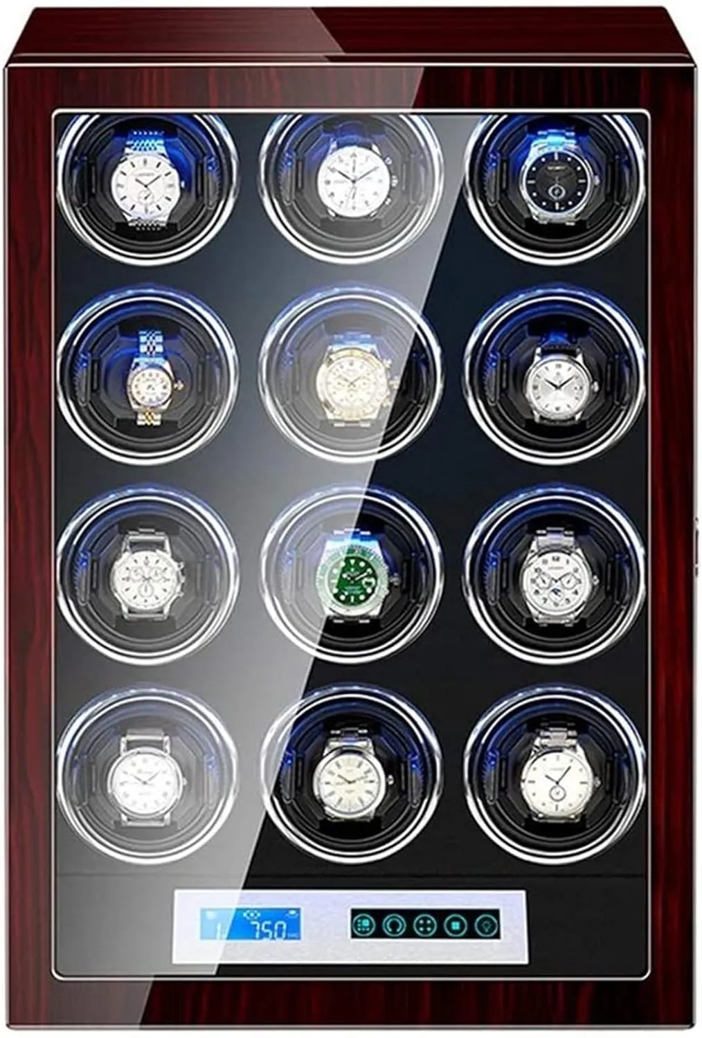 Pillows with LED Light Piano Paint Exterior Automatic Watch Winder Box 12 LCD Touch lawlike donate missile distract detectable equip Control Screen Flexible Watch 