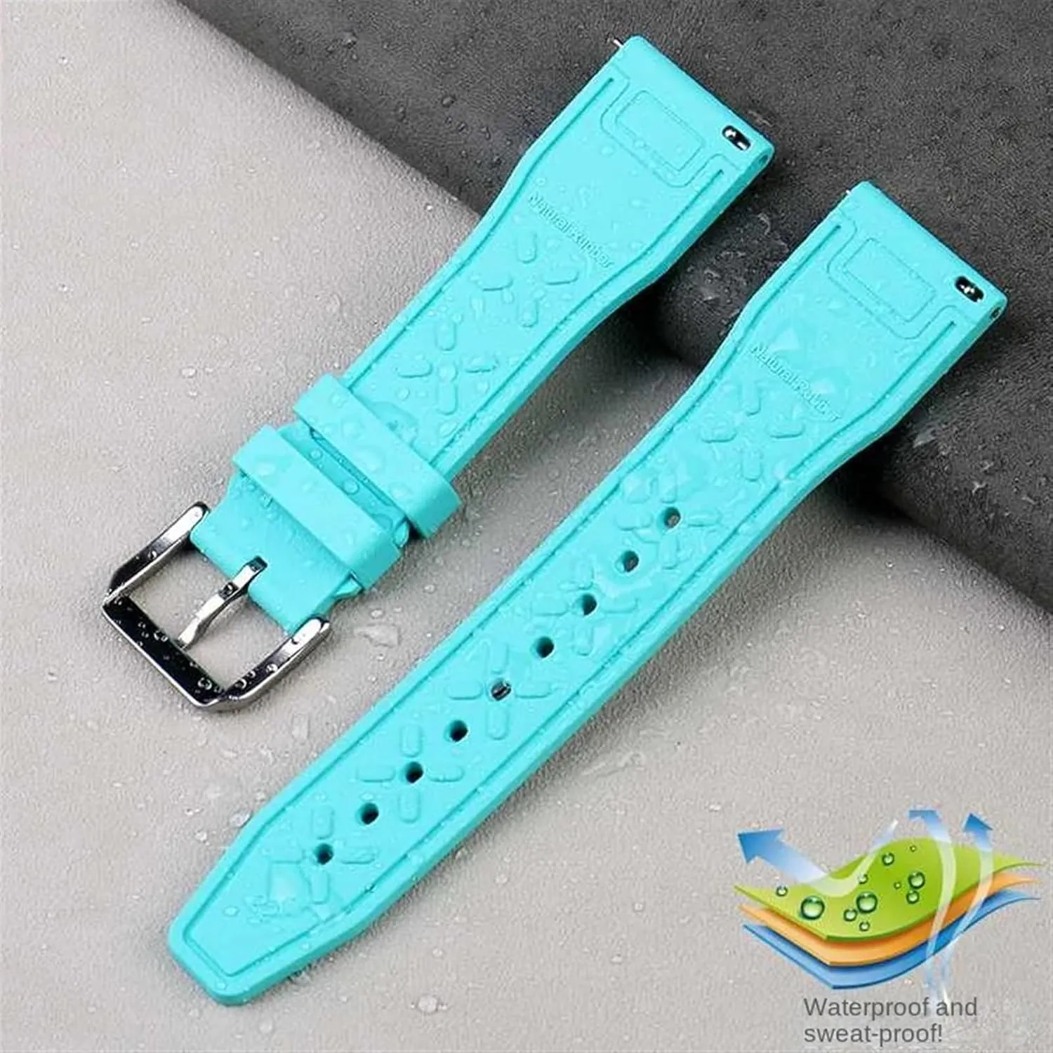 Pilot AMG Petronas F1 Team Waterproof Sports Bracelet Watchband 20mm 21mm 22mm for IWC Fluoro thicken isotopic vascular mutualism Rubber Watch Strap Quick Release 