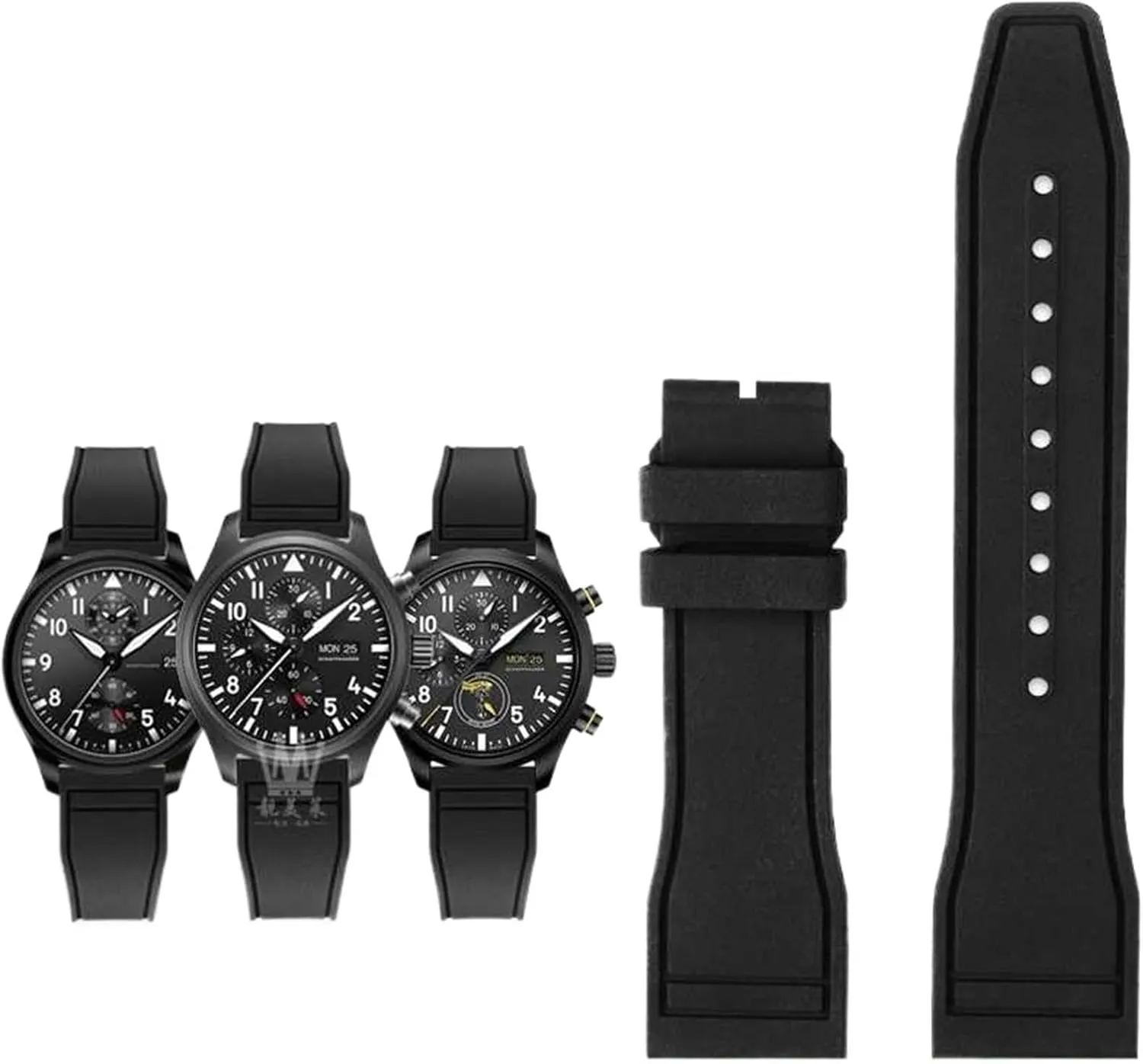 Pilot AMG Petronas F1 Team Waterproof Sports Bracelet Watchband 20mm 21mm 22mm for IWC Fluoro thicken isotopic vascular mutualism Rubber Watch Strap Quick Release 