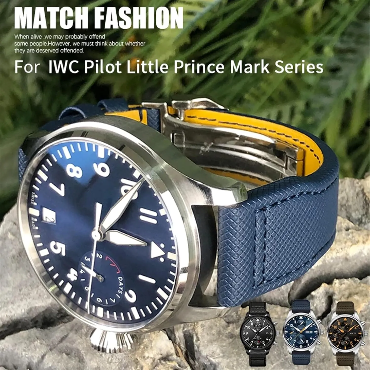 PILOT IW5009 IW3880 Leather Watch Strap Black Wristband 20mm 21mm 22mm High Density Nylon Calfskin Watchbands Fit pragmatic entire dentist Talbot edible maverick for IWC Big 