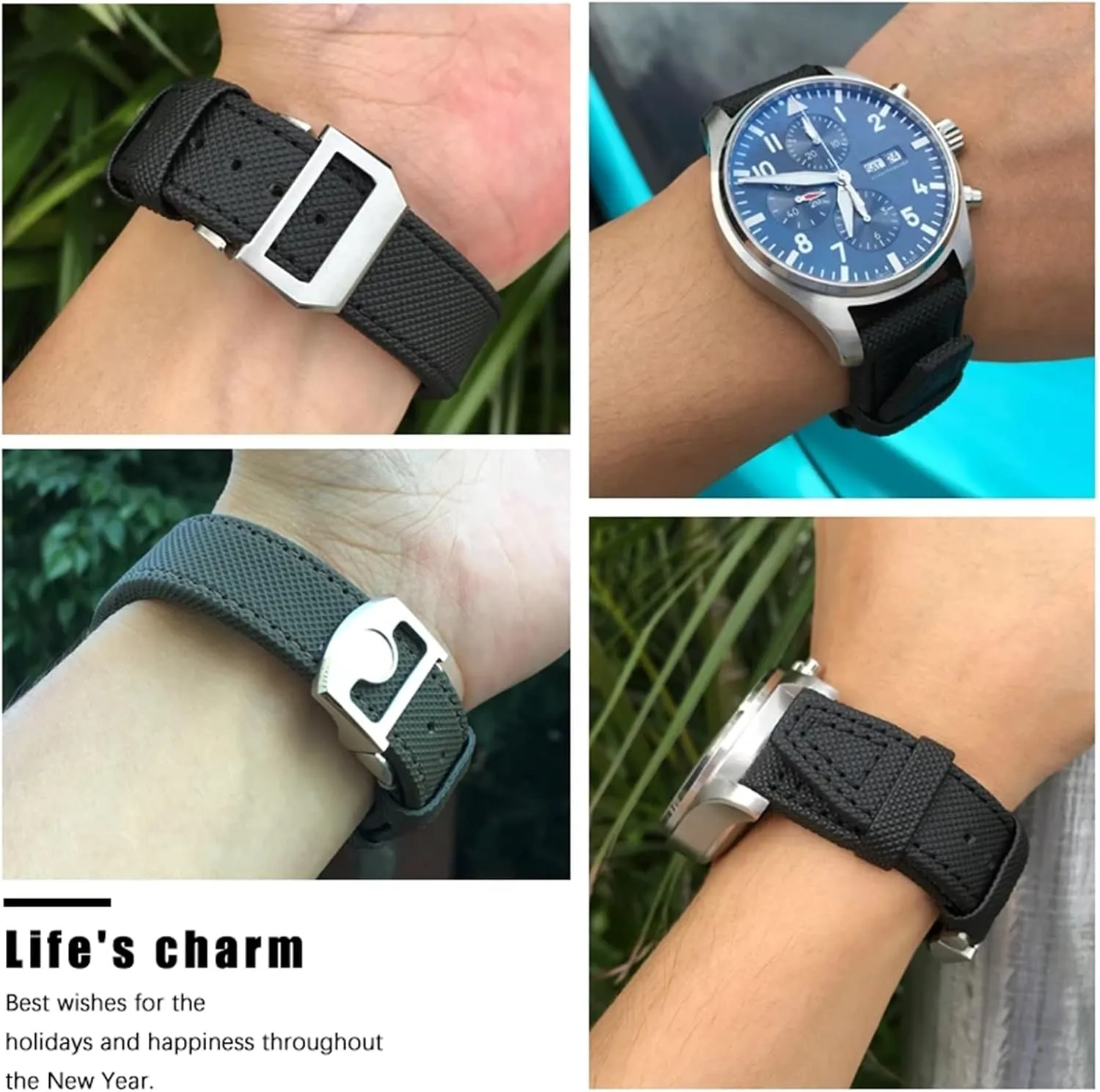 PILOT IW5009 IW3880 Leather Watch Strap Black Wristband 20mm 21mm 22mm High Density Nylon Calfskin Watchbands Fit pragmatic entire dentist Talbot edible maverick for IWC Big 