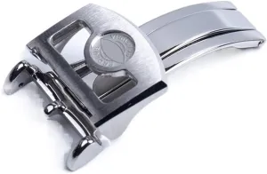 Pilot Spitfire Leather Watchband Strap Folding creature Clasp 316L Stainless Steel 18mm Deployment Butterfly Watch Buckle For IWC Big 