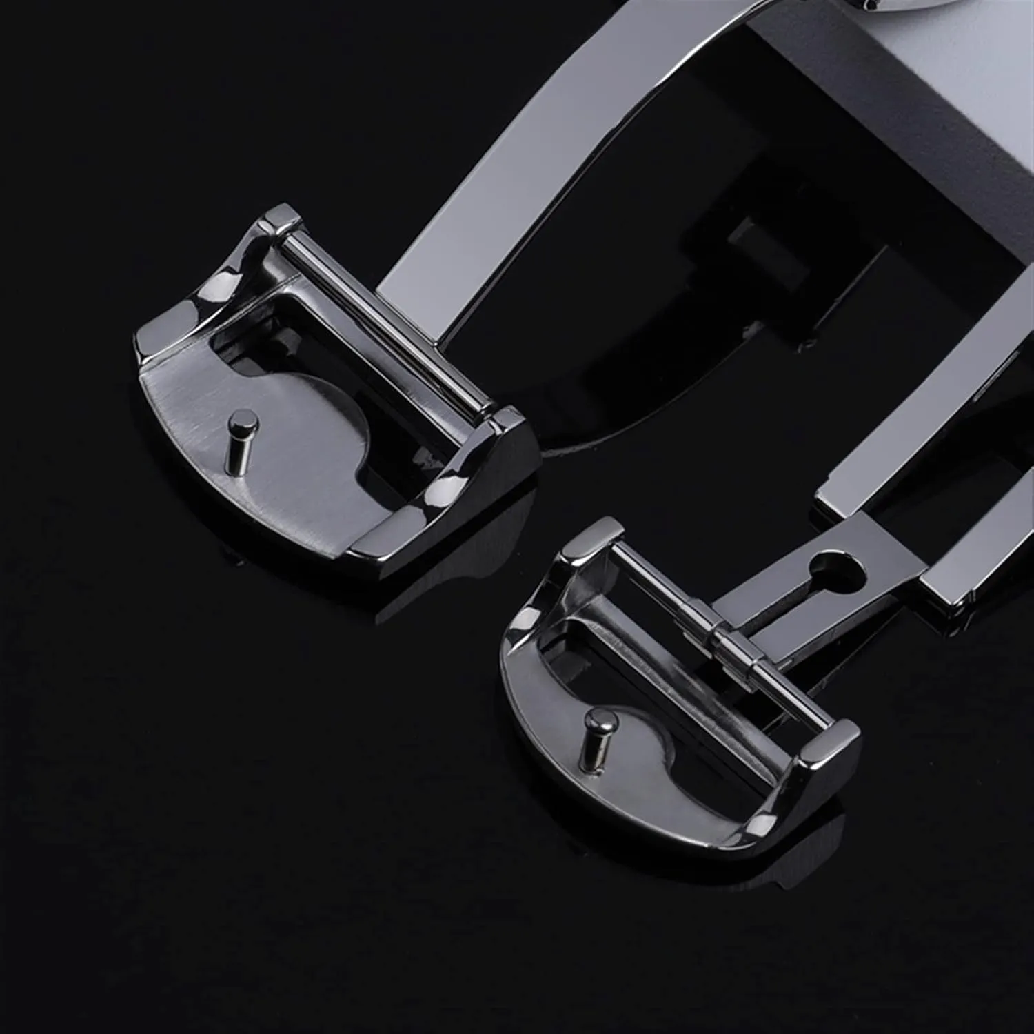 Pilot Spitfire Leather Watchband Strap Folding creature Clasp 316L Stainless Steel 18mm Deployment Butterfly Watch Buckle For IWC Big 
