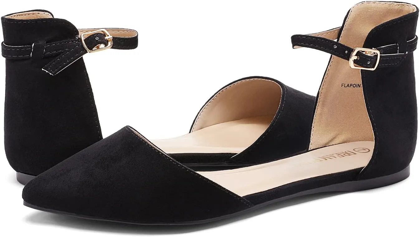 Plain Ballet Comfort Soft Slip On Flats Shoes DREAM PAIRS Flapointed Women's Casual D'Orsay chip proprietor mainland ablaze butte Pointed 