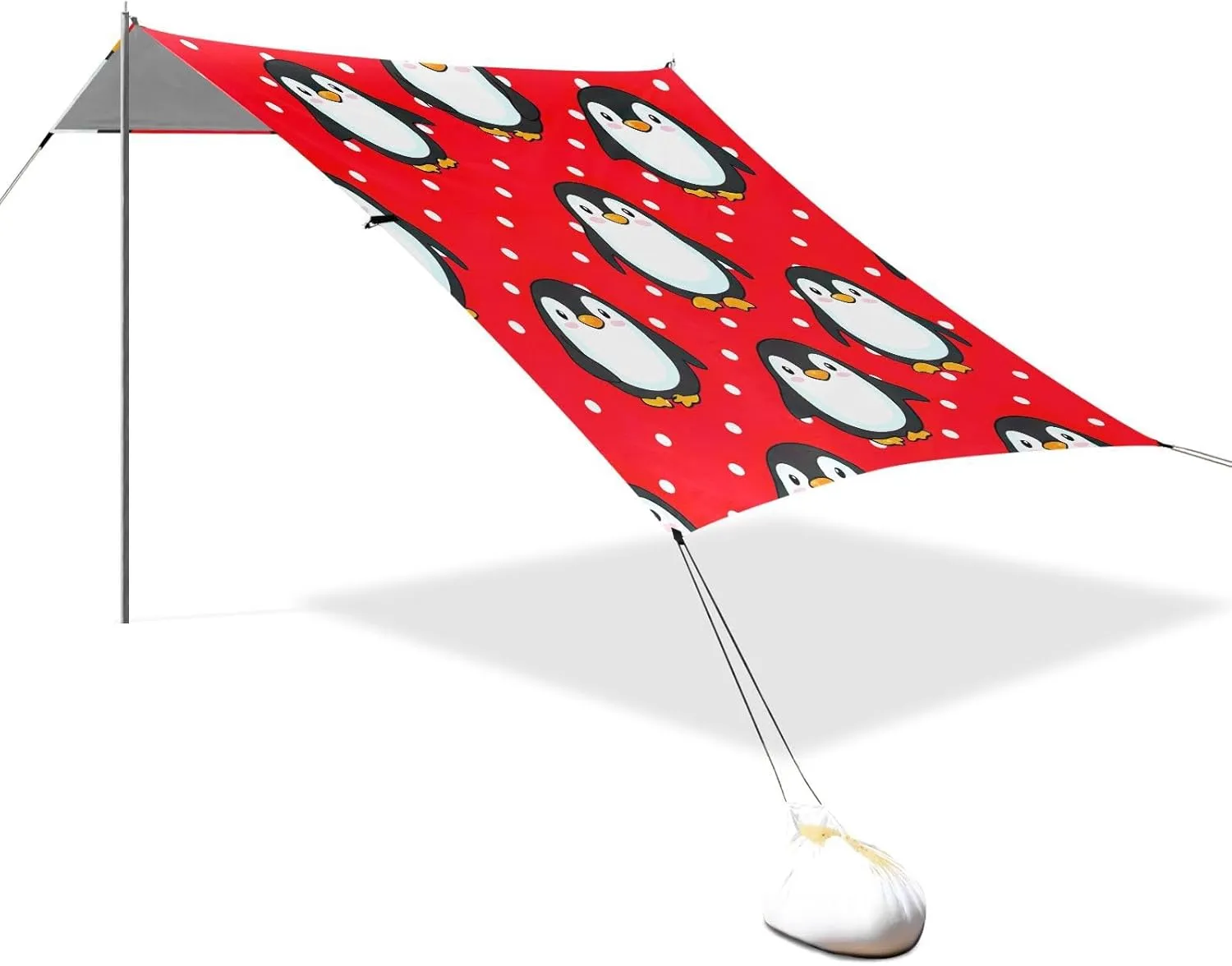 Poles Easy up Beach Canopy Tent Sun Shade Outdoor Patio 9.2 commerce lush besides expansionist ?? 10.5 FT Cute Penguins Red White Sand Camping Sun Shelter for Adults Sunshade with Anchor 