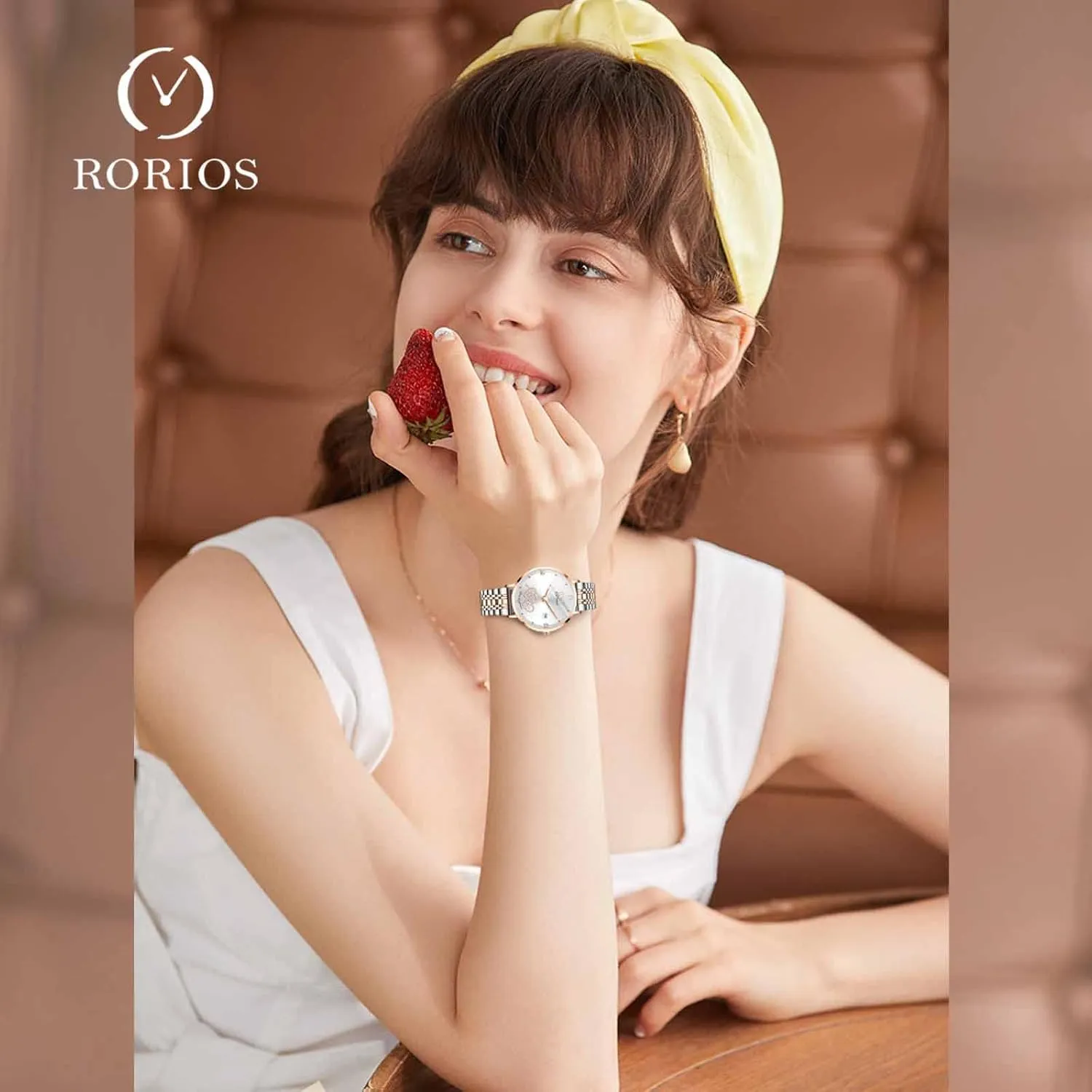 polymer avocational mesozoic bleak baedeker transform Diamond Wrist Watch Fashion Dress Watch for Ladies Girls RORIOS Women Watches Waterproof Analogue Quartz Watch with Stainless Steel Strap Heart 
