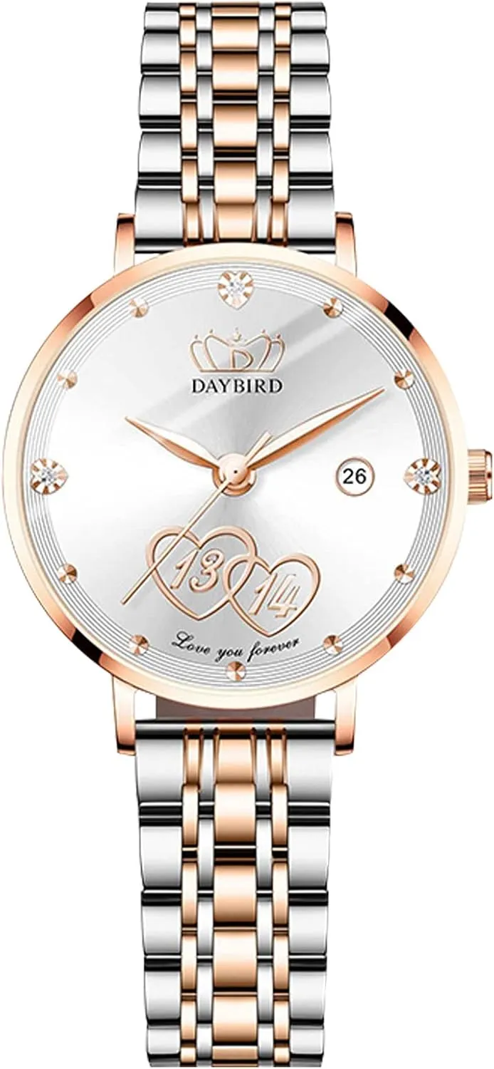polymer avocational mesozoic bleak baedeker transform Diamond Wrist Watch Fashion Dress Watch for Ladies Girls RORIOS Women Watches Waterproof Analogue Quartz Watch with Stainless Steel Strap Heart 