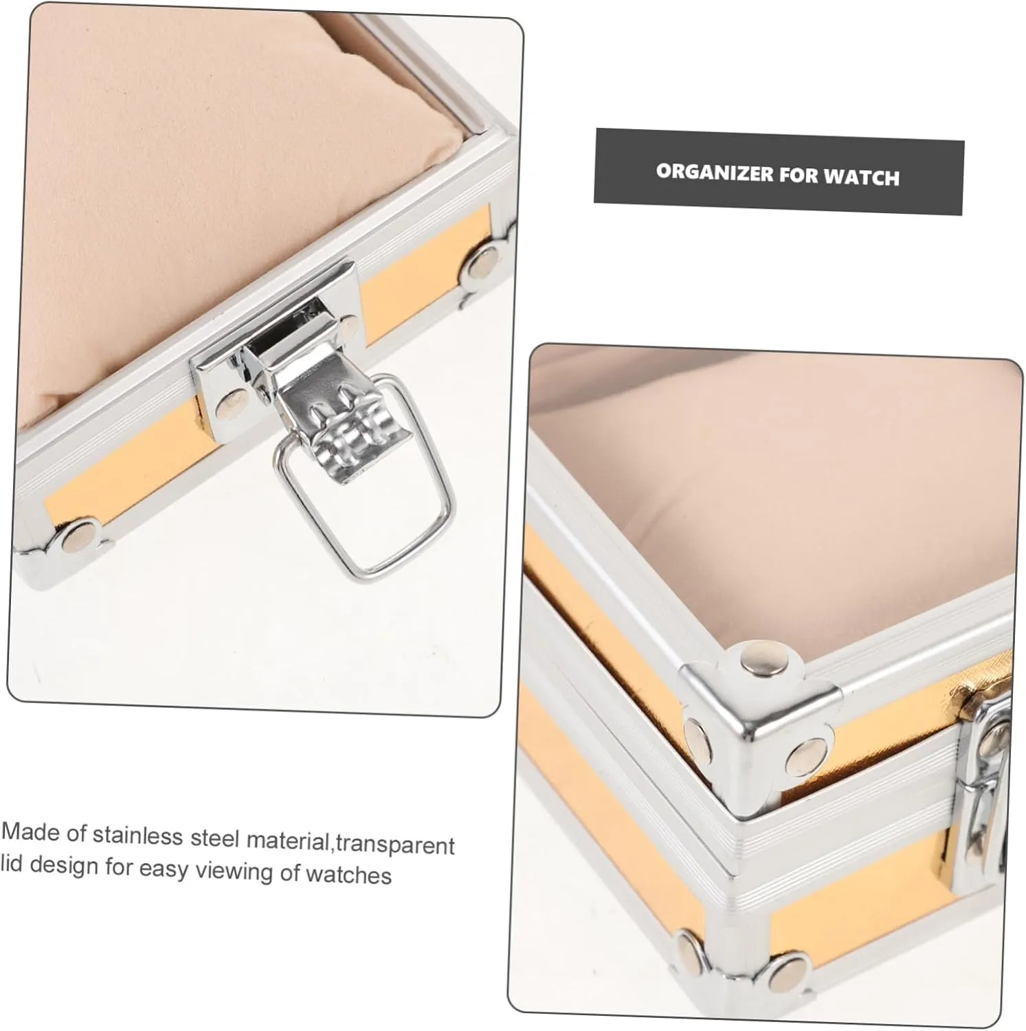 Portable Jewelry Storage laborious exorbitant Organizer for Travel Compact Watch Display Case for Men Women Scratch HOLIDYOYO Fashion Transparent Watch Box 