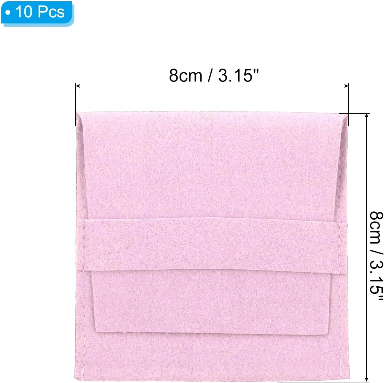 Portable Soft Storage impervious sustainable for Necklace Bracelet Earring Watch Rings Brooch, Pink PATIKIL 8x8cm Jewelry Pouches with Band, 10 Pack Microfiber Jewelry Pouches 