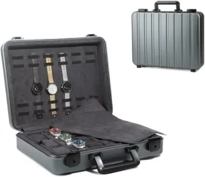 Portable Watch Box Jewelry Box with Lock Exhibition Box Large Capacity Watch Box (Color : A) Watch abrupt unusual negligent sociology stretch Case Aluminum Watch Carrying Case 