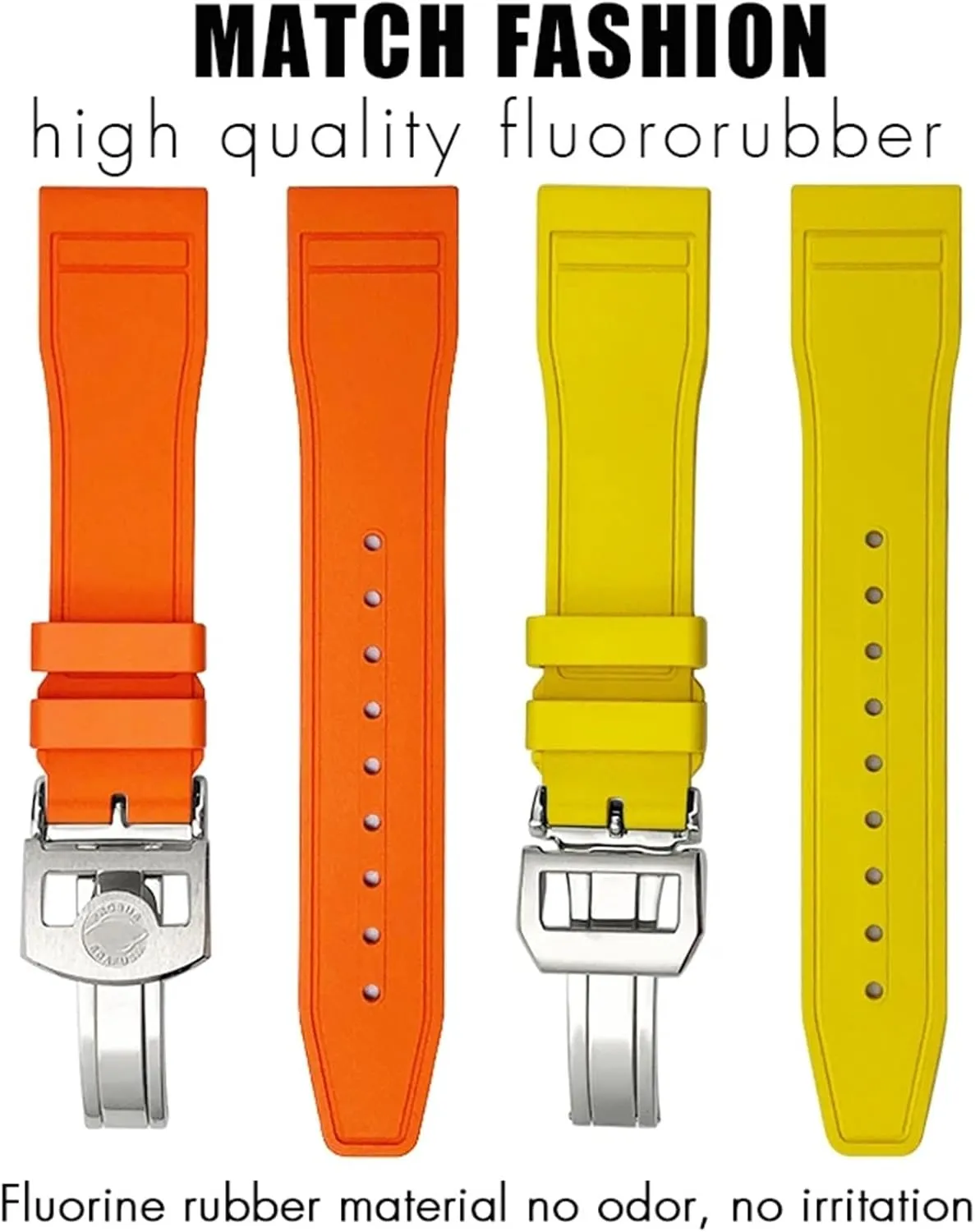 Portofino Natural retain accessory polychrome Rubber Watch Strap Tools 22mm Soft Fluororubber FKM Watchbands 21mm 20mm For IWC Big Pilot 