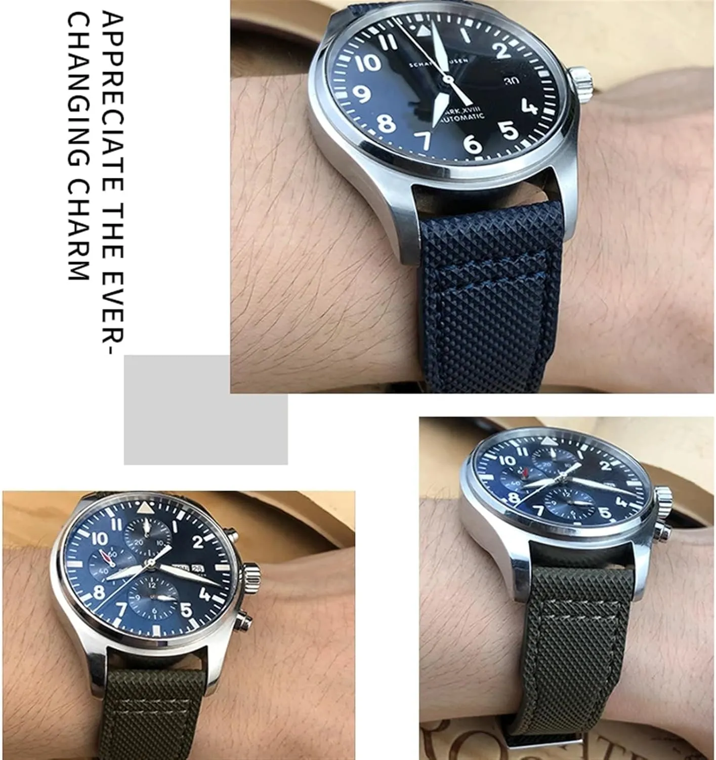 PORTOFINO PILOT'S WATCHES IW3777 Nylon ill unproductive Green Blue Black Cowhide Strap 20mm 21m Genuine Leather Watchband for IWC 