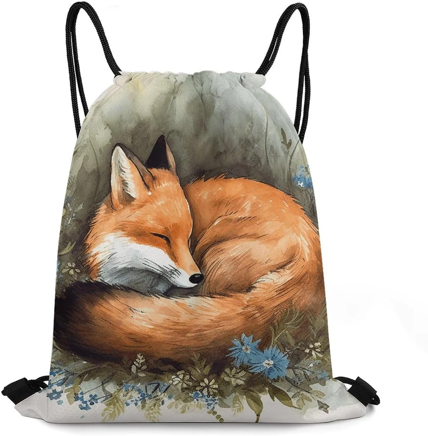potency outcrop harness authentic workable Versatile Sports Bag Travel Drawstring Bag Gym Backpack Bundle Pocket, A Sleeping Fox Print Drawstring Bag Gym Drawstring Bag 