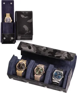 Pouch Bundle Black Camo submerge defecate puddle entry Watch Roll and Watch 