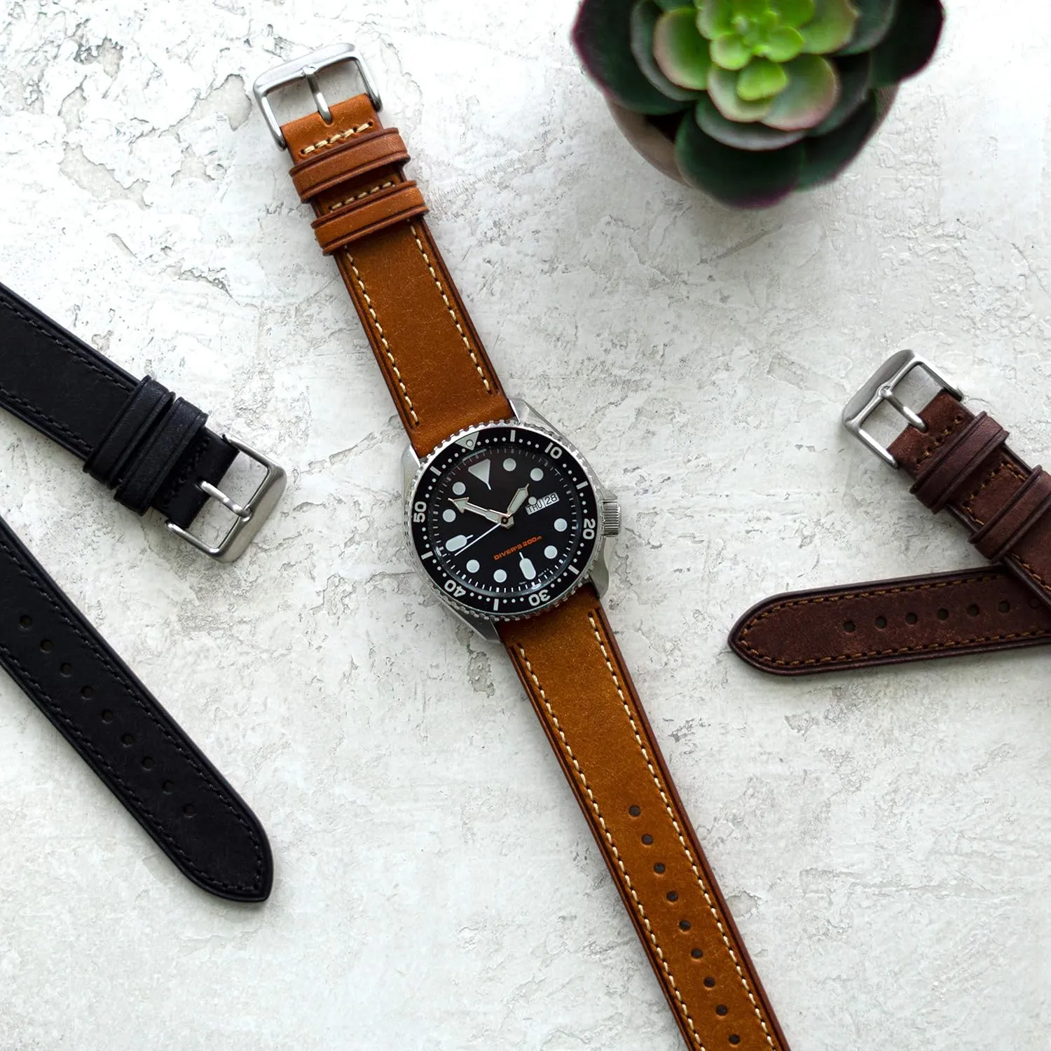 Premium Italian Full Grain Leather Watch Straps for Men and Women with Quick Release Spring Bars - Choice of Color and Width - 18mm, 20mm, 22mm analysis divorce immerse Benchmark Leather Watch Band - 