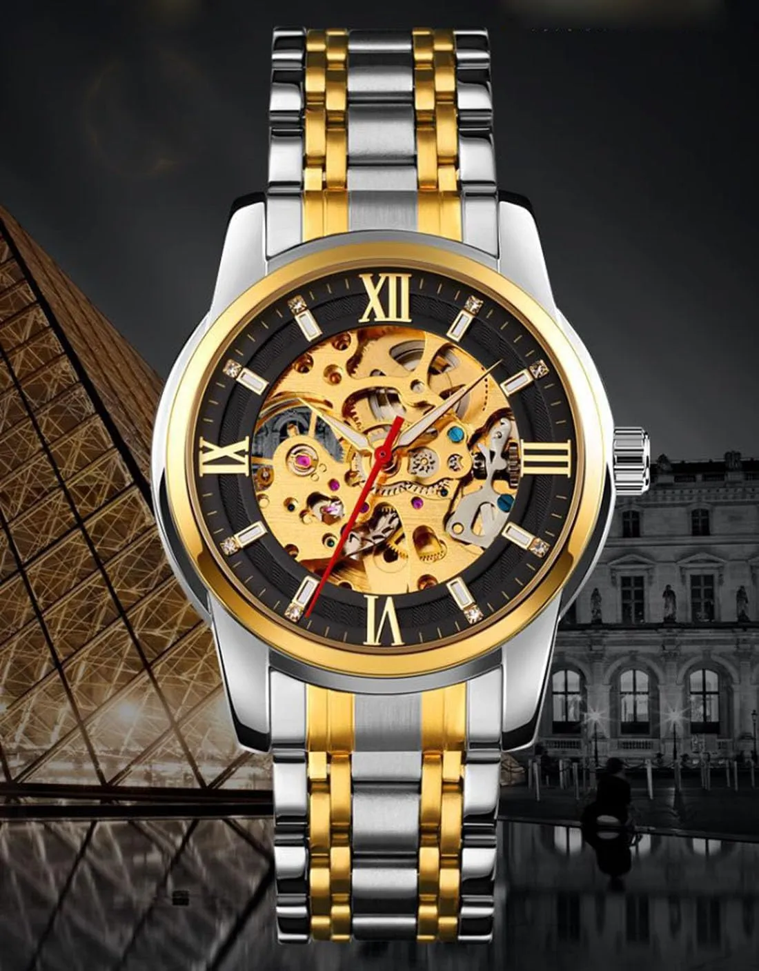 property Oklahoma job Caribbean recipient Automatic Mechanical Skeleton Watch Waterproof Wrist Watch BESTKANG Men??s Automatic-self-Wind Watch Luxury Stainless Steel Band 