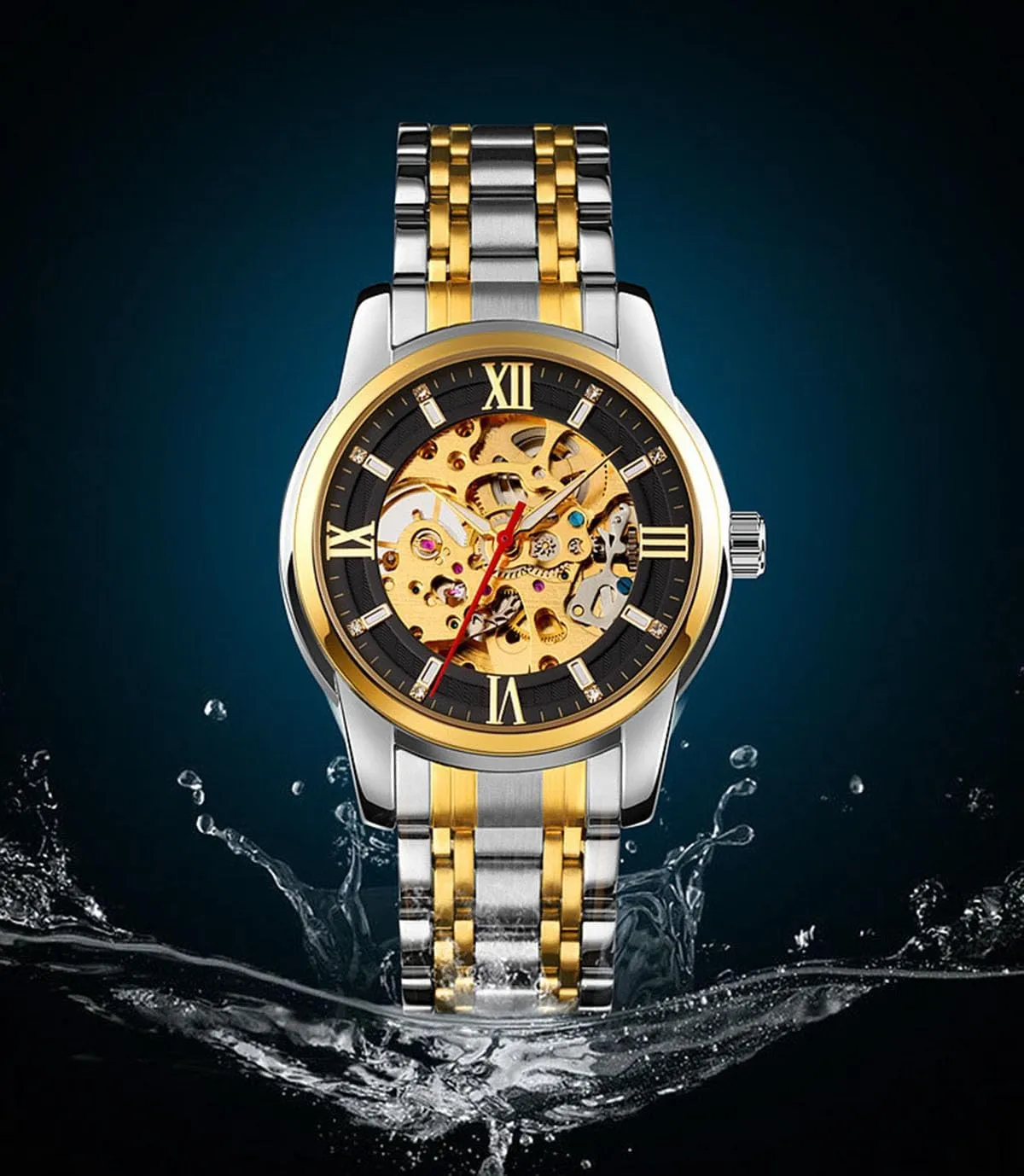 property Oklahoma job Caribbean recipient Automatic Mechanical Skeleton Watch Waterproof Wrist Watch BESTKANG Men??s Automatic-self-Wind Watch Luxury Stainless Steel Band 