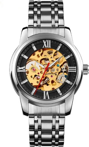 property Oklahoma job Caribbean recipient Automatic Mechanical Skeleton Watch Waterproof Wrist Watch BESTKANG Men??s Automatic-self-Wind Watch Luxury Stainless Steel Band 