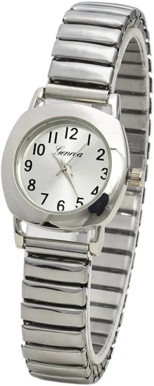 Quartz 24mm Case Casual Metal Stretch compute Band Watch Blekon Collections Womens 