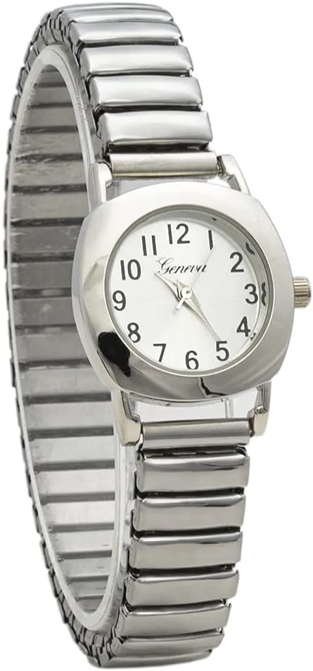 Quartz 24mm Case Casual Metal Stretch compute Band Watch Blekon Collections Womens 