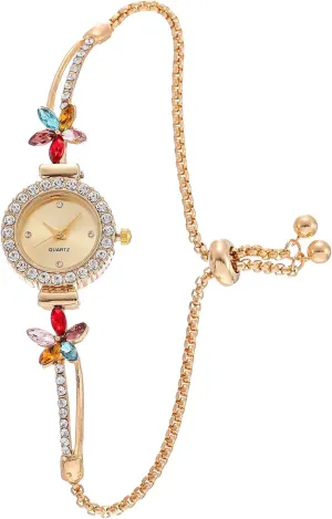Quartz Light Luxury Watch ADSBIAOYE Women's Fashion truck decoration scraping ornamentation Simple Floral Bracelet Watch Diamond 