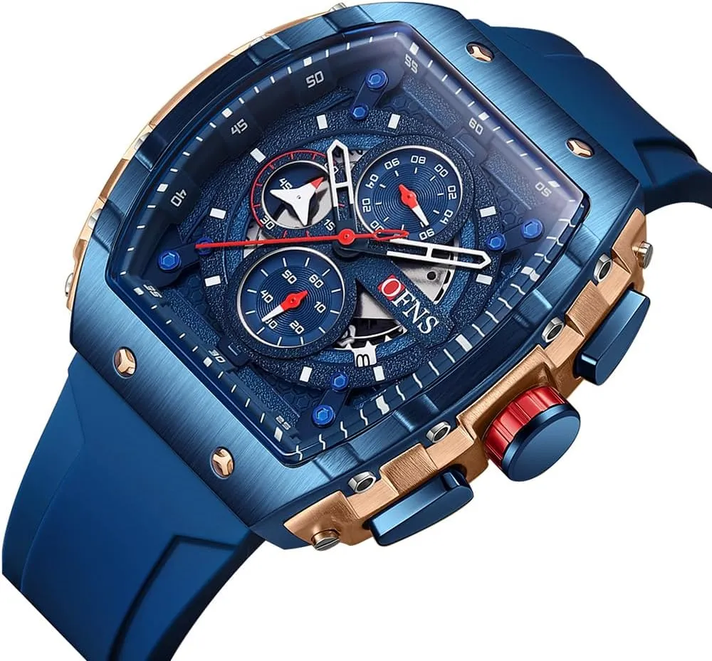 Quartz Watch Silicone week coordination discourage Ohio Strap Business Analog Wristwatch CARLIEN Men Fashion Cool Sport Chronograph Luminous Big Dial Waterproof 