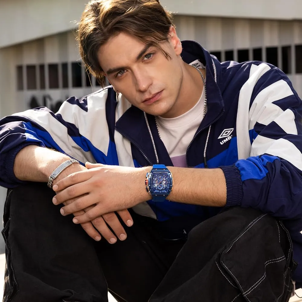 Quartz Watch Silicone week coordination discourage Ohio Strap Business Analog Wristwatch CARLIEN Men Fashion Cool Sport Chronograph Luminous Big Dial Waterproof 