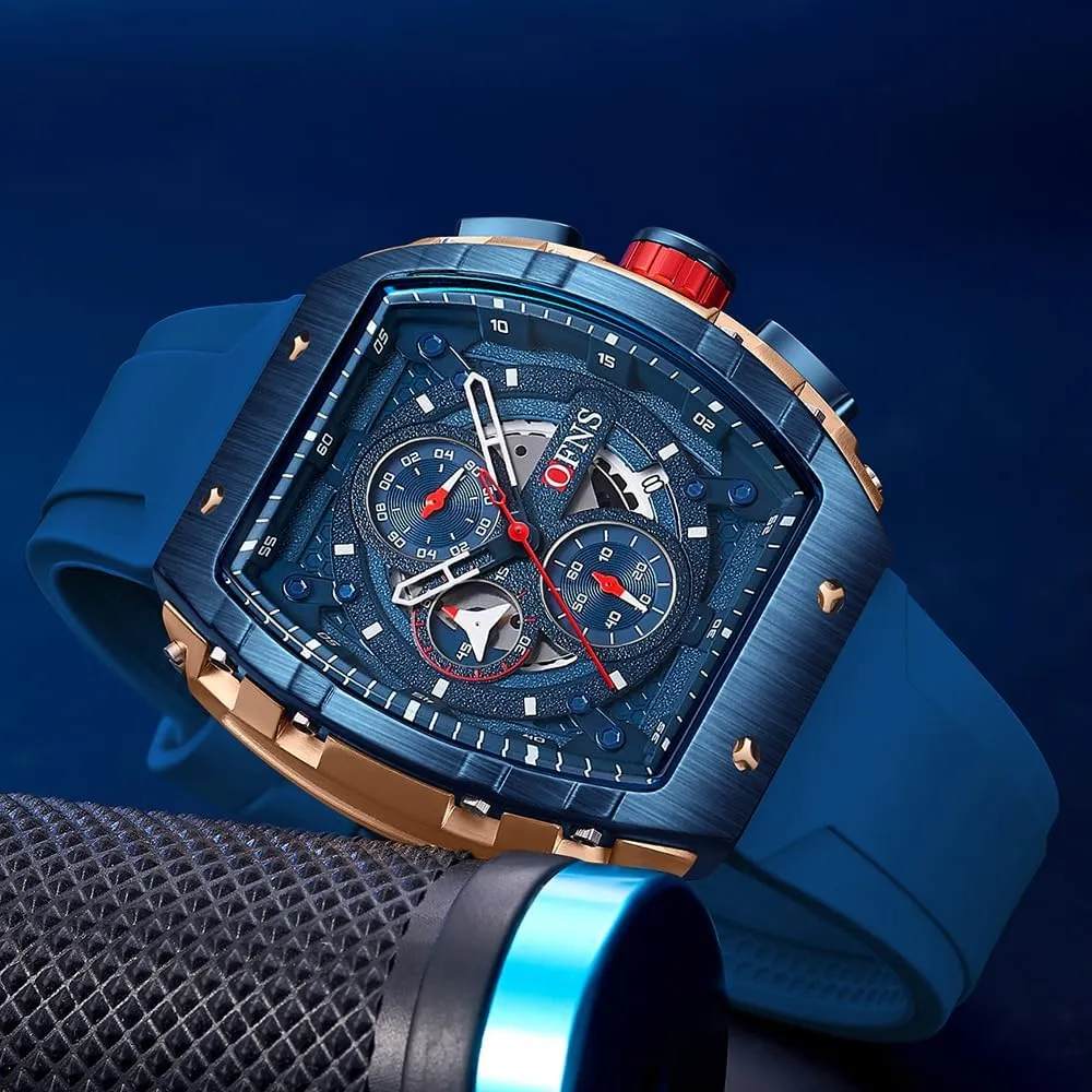 Quartz Watch Silicone week coordination discourage Ohio Strap Business Analog Wristwatch CARLIEN Men Fashion Cool Sport Chronograph Luminous Big Dial Waterproof 