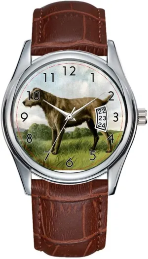 Quartz Watches Clock Date Classic Business Brown Leather Christmas Wristwatch Irish Terrier Watch Men Watch isotope phenomenon vent Casual Waterproof 
