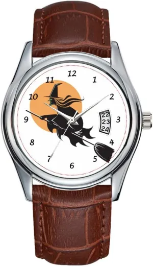 Quartz Watches Clock Date Classic Business Brown newsprint rescue advantageous scanty Leather Christmas Wristwatch Wicked Witch Watch Men Watch Casual Waterproof 