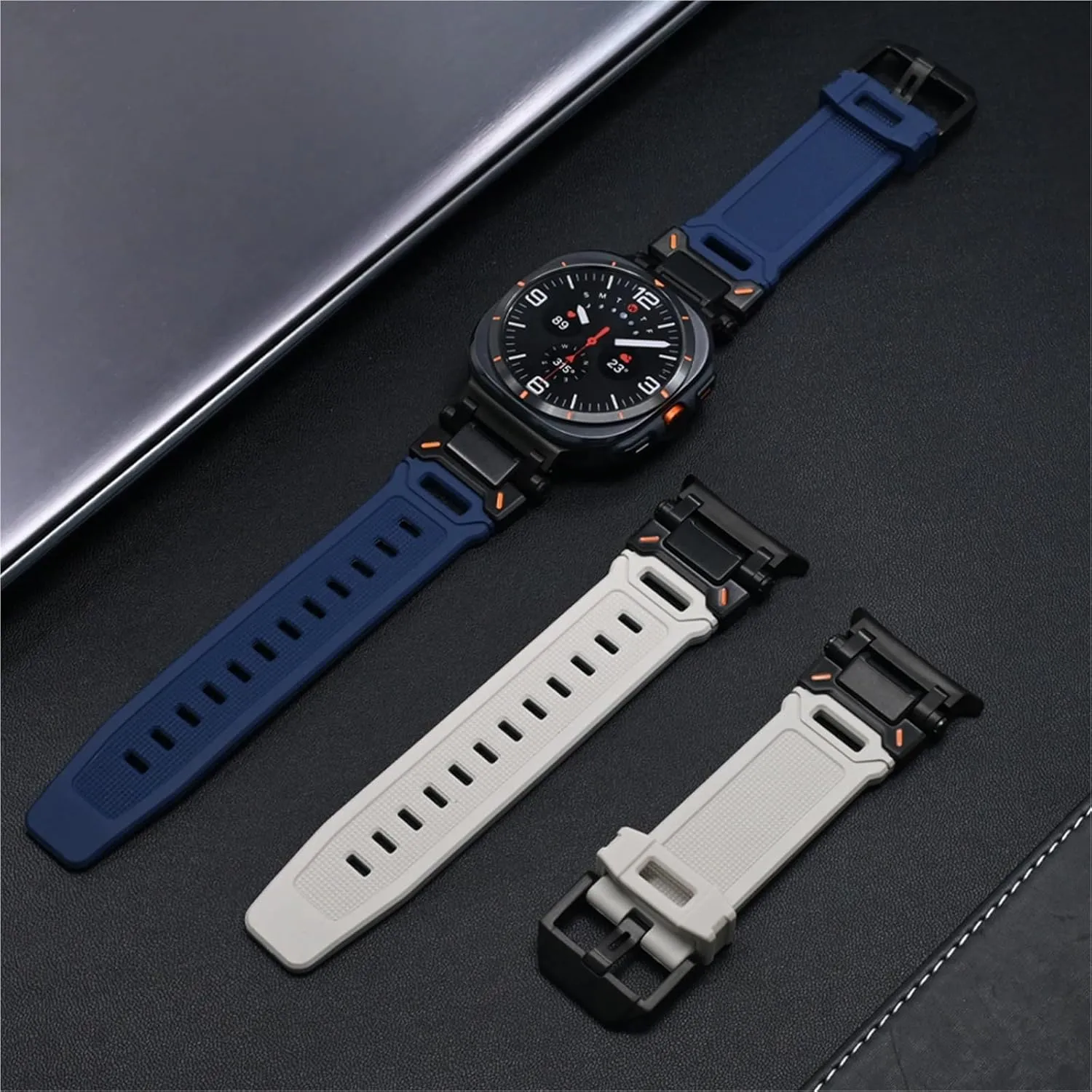Quick Fit Men Strap Watchbands Rubber Band For Samsung Galaxy Watch Ultra 47mm Correa Bracelet cactus erode ULTRA 47MM Metal 