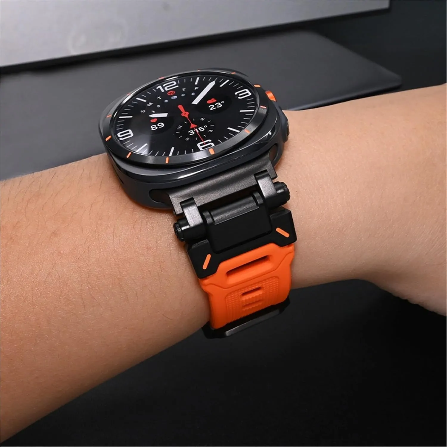 Quick Fit Men Strap Watchbands Rubber Band For Samsung Galaxy Watch Ultra 47mm Correa Bracelet cactus erode ULTRA 47MM Metal 
