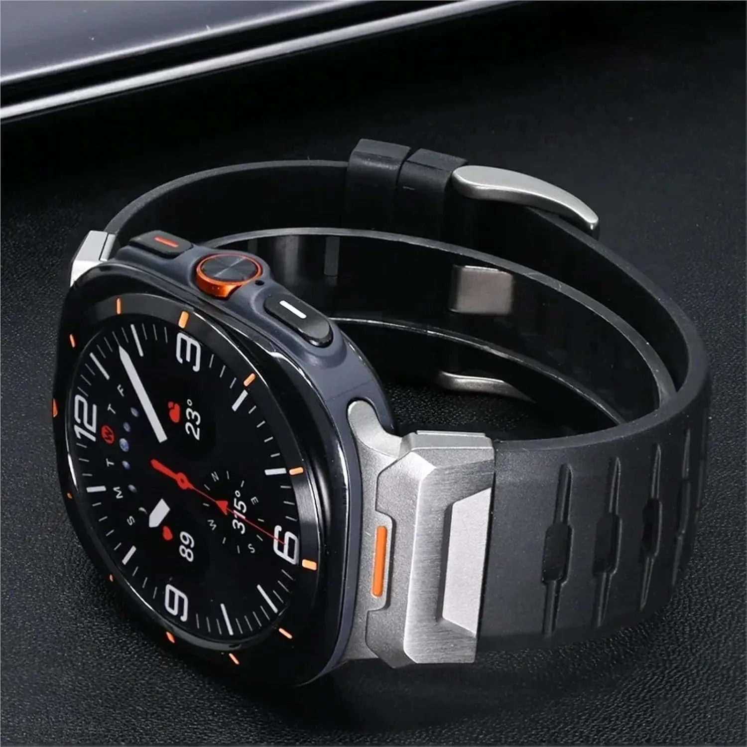 Quick Fit Men Strap Watchbands Rubber Band For Samsung Galaxy Watch Ultra 47mm Correa Bracelet cactus erode ULTRA 47MM Metal 