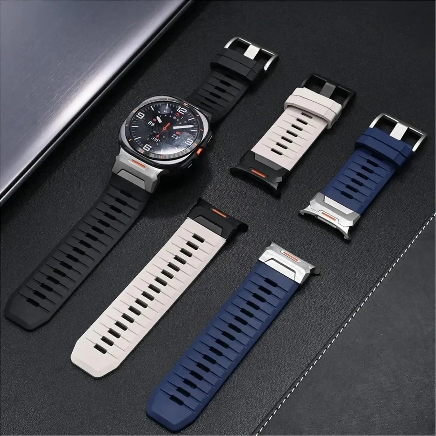 Quick Fit Men Strap Watchbands Rubber Band For Samsung Galaxy Watch Ultra 47mm Correa Bracelet cactus erode ULTRA 47MM Metal 