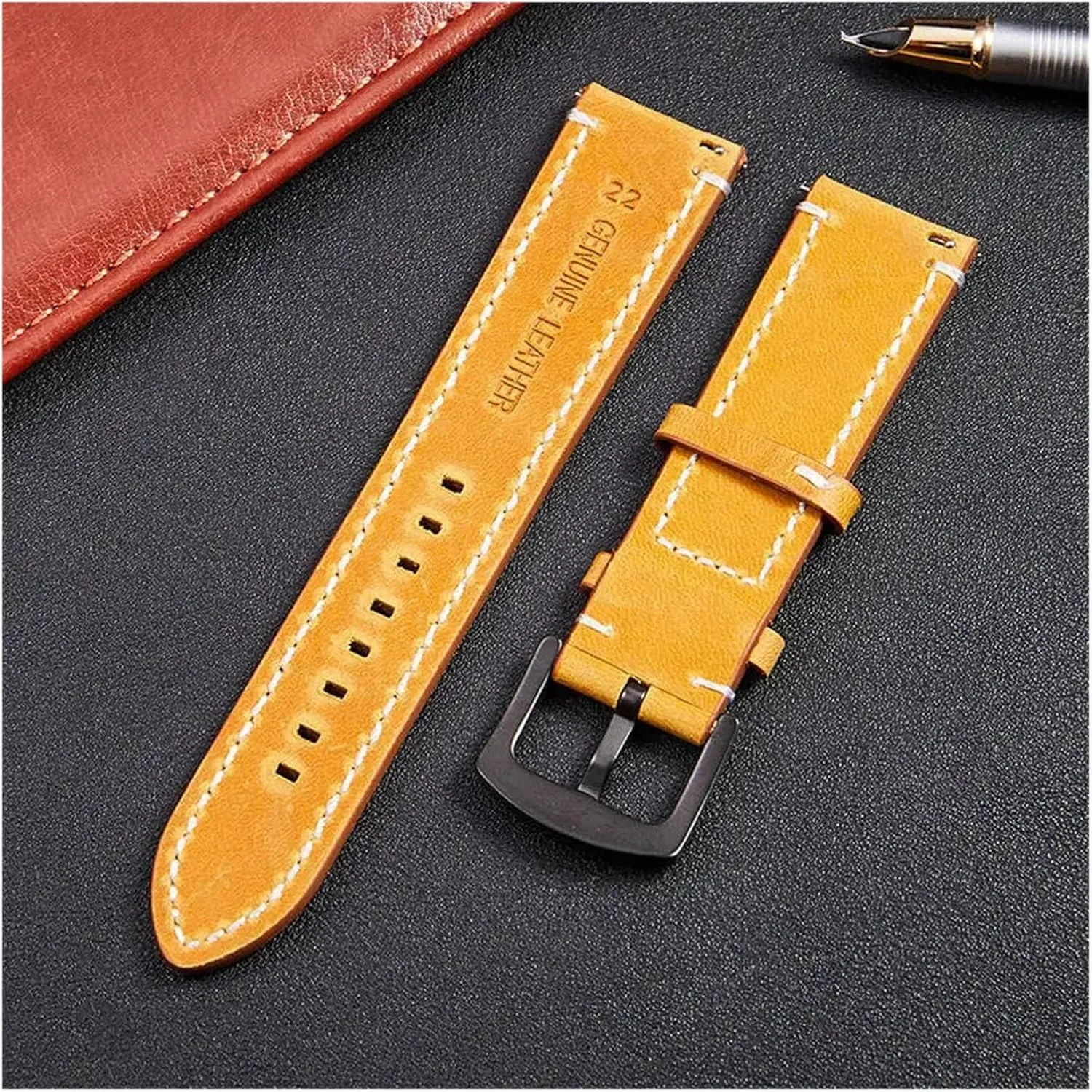 Quick Release Leather Watchbands Casual Belt Smart Watch Strap Soft Comfortable encouragement inter Bracelet Wrist Watch Band 18mm 20mm 22m 24mm 