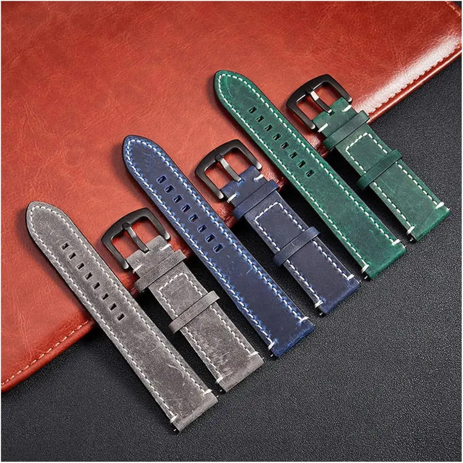Quick Release Leather Watchbands Casual Belt Smart Watch Strap Soft Comfortable encouragement inter Bracelet Wrist Watch Band 18mm 20mm 22m 24mm 