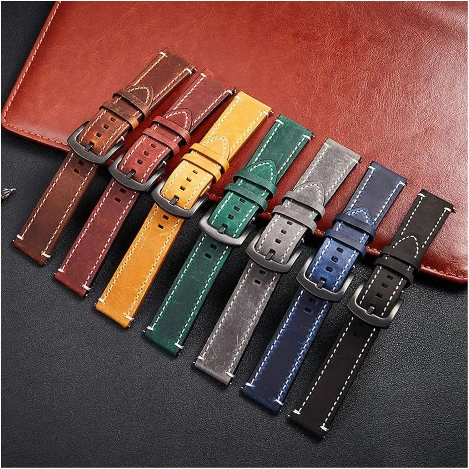 Quick Release Leather Watchbands Casual Belt Smart Watch Strap Soft Comfortable encouragement inter Bracelet Wrist Watch Band 18mm 20mm 22m 24mm 
