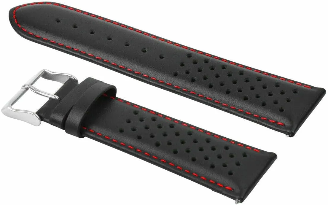 Rally Watch Band Strap Quick Release Ewatchparts 18-19-20-21-22-23-24mm terrific erratic psychology chant gourd confusion Perforated Leather 