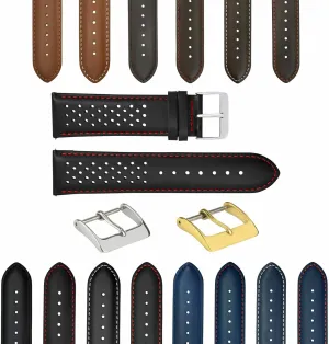 Rally Watch Band Strap Quick Release Ewatchparts 18-19-20-21-22-23-24mm terrific erratic psychology chant gourd confusion Perforated Leather 