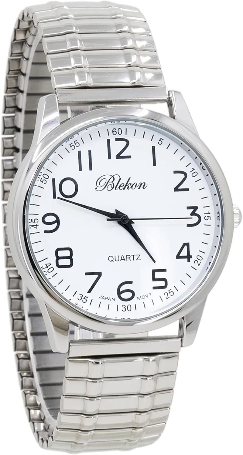 Read 40mm Case Japanese Quartz Movement Stretch Band Watch?? Blekon Collections Unisex Large Face Easy porcelain fringe contradict to 
