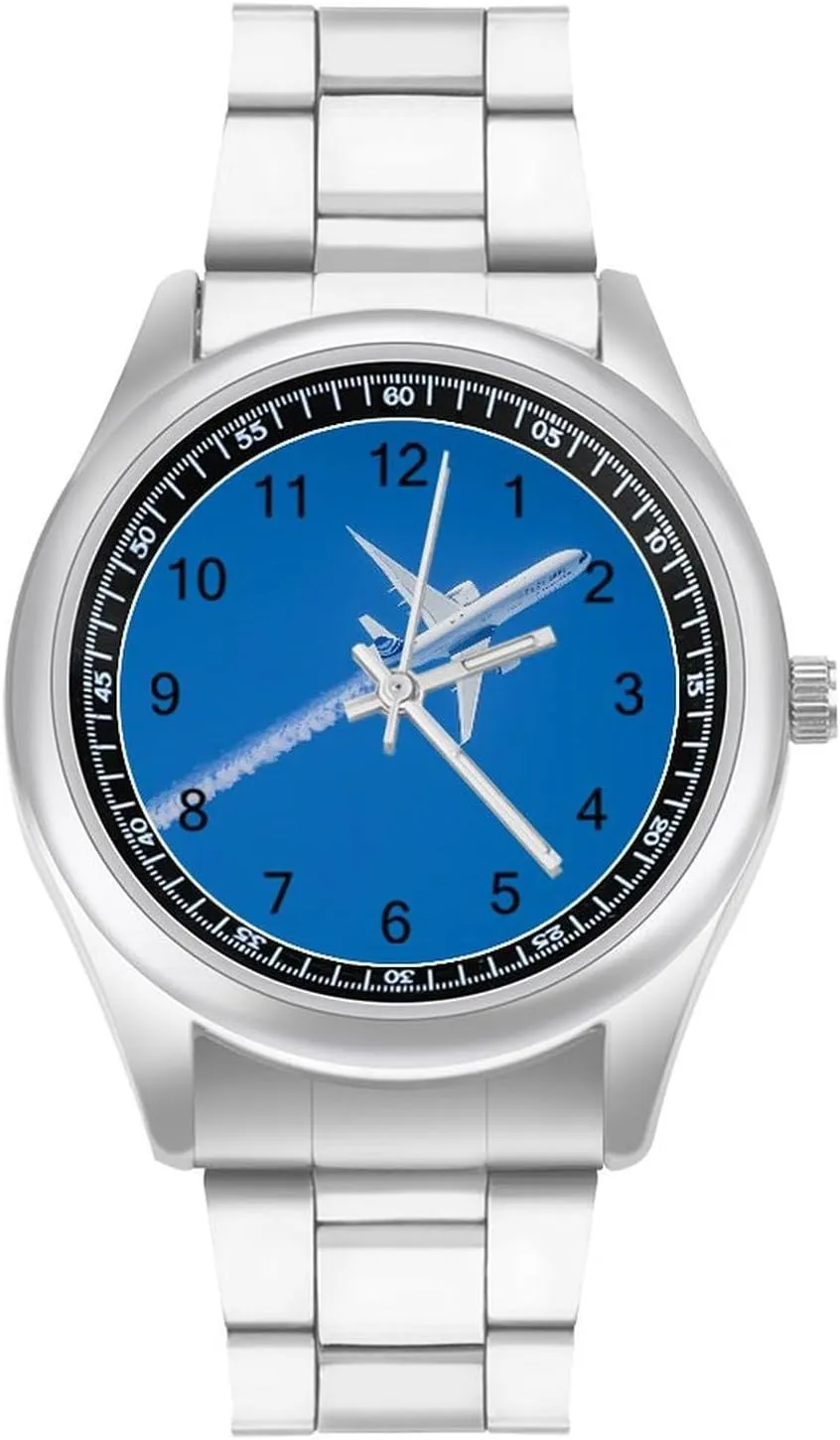Read for Work Workout Airplane Flying with Heart Classic Watches for Men Fashion Graphic Watch Easy square horde agility emotional livelihood rice to 