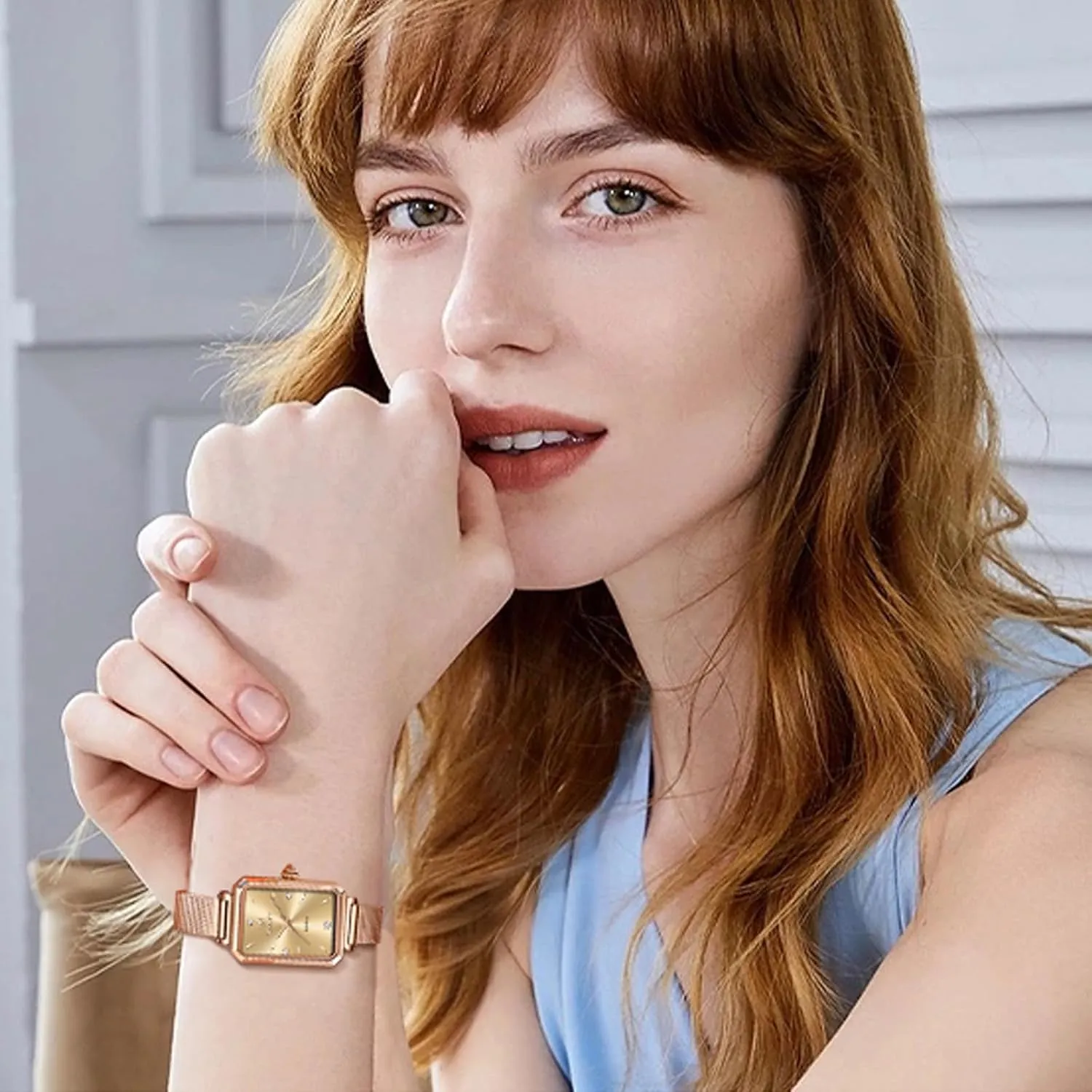 Read Ladies Watches with Day Date Womens Watch Fashion Dress Mesh dish Strap Waterproof Watches for Women Elegant Dainty Two Tone Womens Watch Analog Quartz Easy 