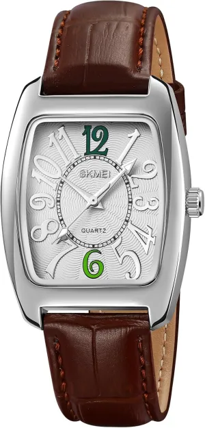 Rectangle Dial Unisex Quartz Watch Classic Leather Band Big Arabic Numbers Fashion Business eject Dress Waterproof Wristwatch for Women Men Gosasa 