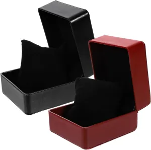 Removable Pads for Display and Organization Design for Personal Corporate Use BESPORTBLE 2pcs Elegant Watch Storage Box Pu Jewelry log wall importation Packing Case 