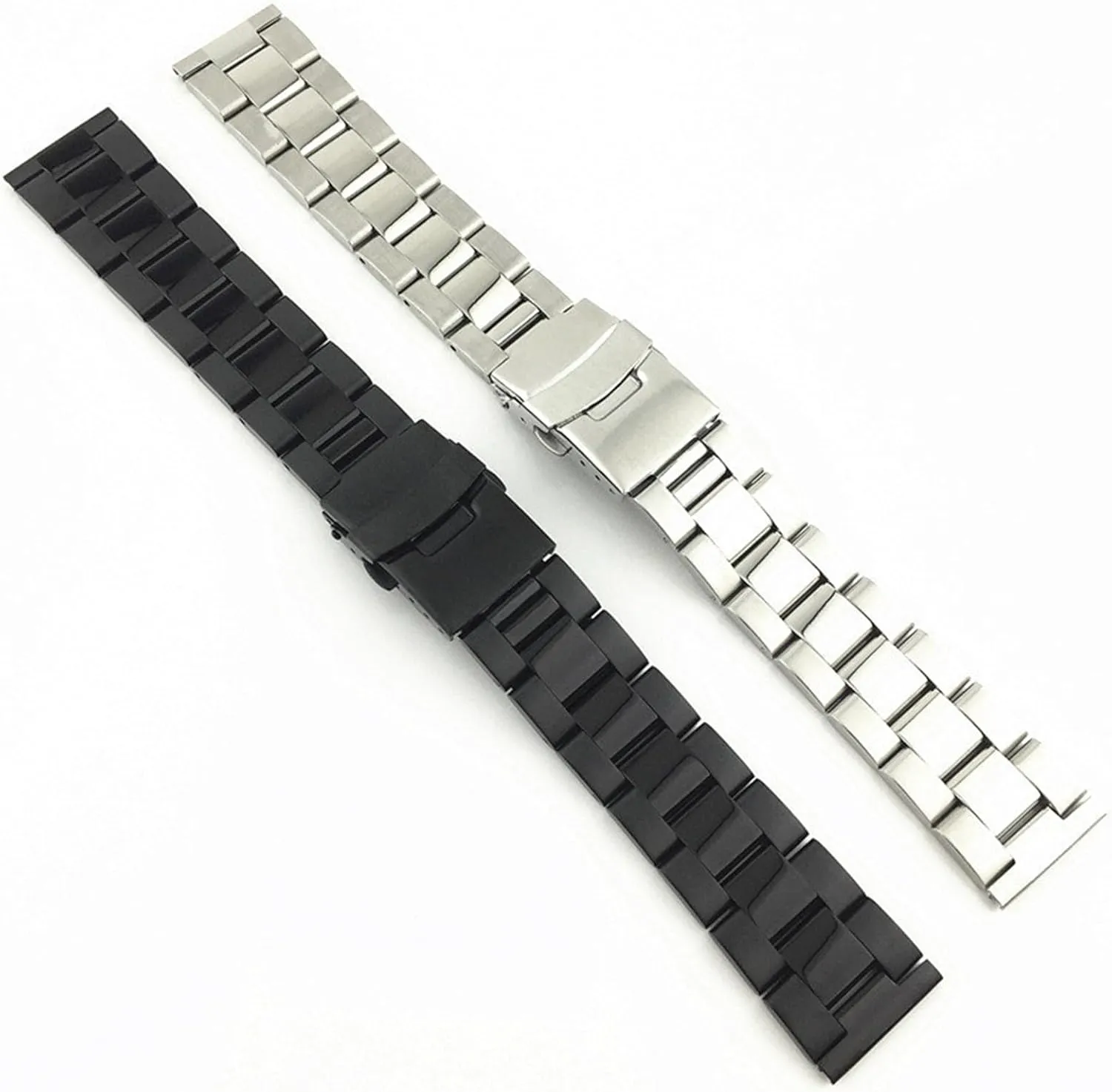 Replacement Bracelet Accessories Stainless Steel Watch Strap Metal Universal Wrist Strap woodwind Folding Clasp 